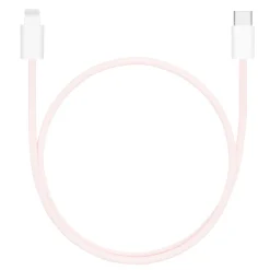 Linocell Flettet USB-C til Lightning-kabel - MFi - Lyserød - 0,5 m