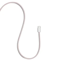 Linocell Flettet USB-C til Lightning-kabel - MFi - Lyserød - 0,5 m