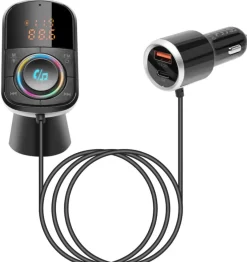 Linocell FM-sender med Bluetooth og hurtig opladning