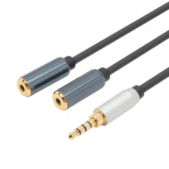 Linocell Forgreningskabel til 3,5 mm stik - Sort