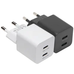 Linocell GaN hurtiglader 35 W PD med 2 USB-C-porte - Sort