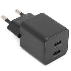 Linocell GaN hurtiglader 35 W PD med 2 USB-C-porte - Sort