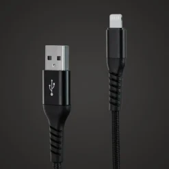 Linocell Kevlar USB-A til Lightning-kabel - MFi - Sort - 1 m