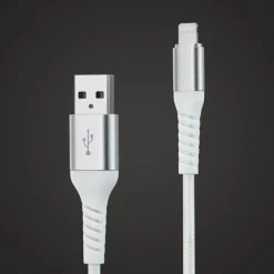 Linocell Kevlar USB-A til Lightning-kabel - MFi - Hvid - 2 m
