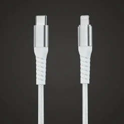 Linocell Kevlar USB-C- til Lightning-kabel - MFi - Hvid - 2 m