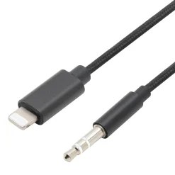 Linocell Lightning til 3,5 mm kabel - MFi - Sort - 1 m