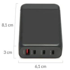 Linocell Premium GaN Multioplader PD 3.0 100 W - Sort