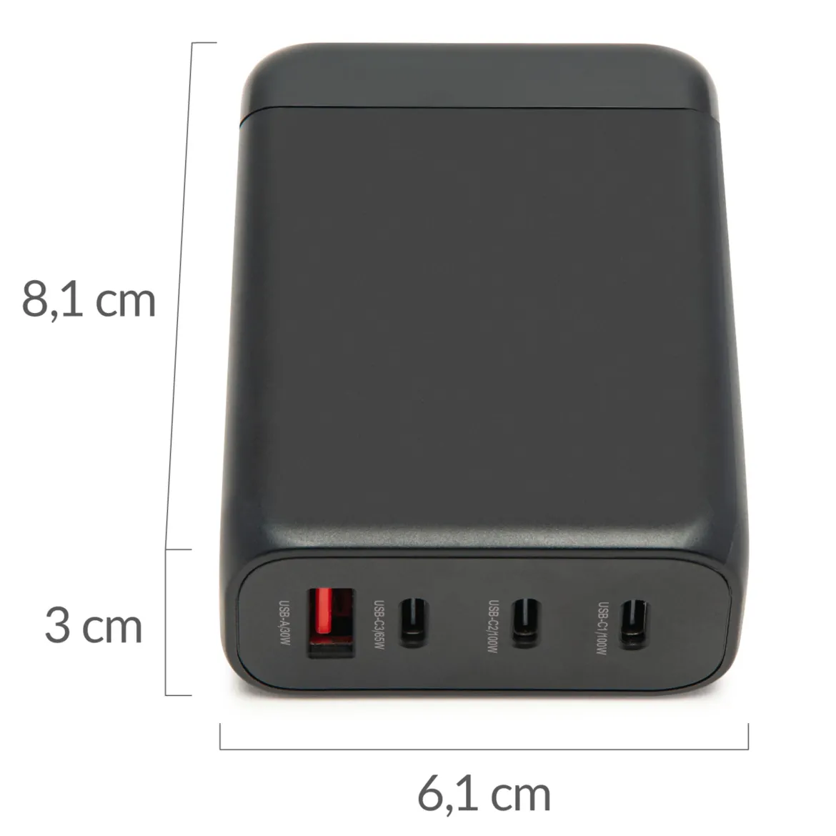 Linocell Premium GaN Multioplader PD 3.0 100 W - Sort