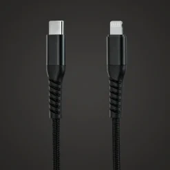 Linocell Premium Kevlar USB-C til Lightning-kabel - MFi - Sort - 0,5 m