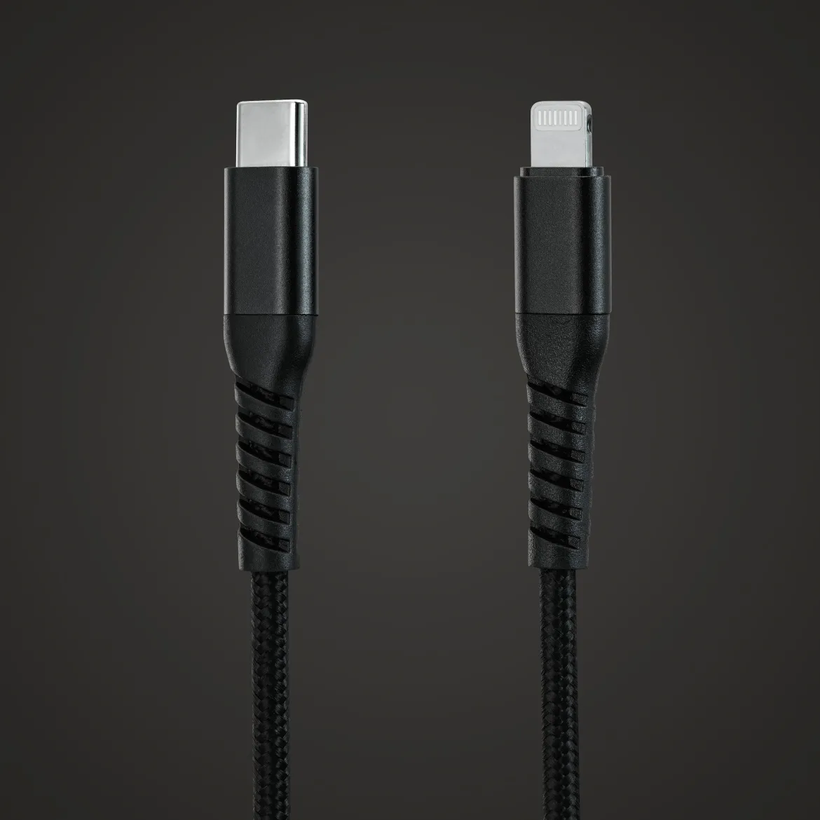 Linocell Premium Kevlar USB-C til Lightning-kabel - MFi - Sort - 1 m