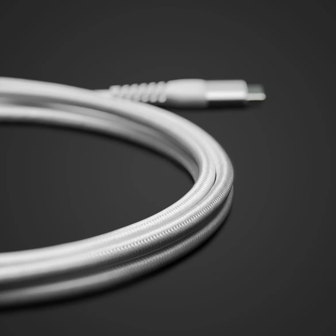Linocell Premium Kevlar USB-C 3.2-kabel Hvid - 2 m
