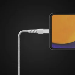 Linocell Premium Kevlar USB-C 3.2-kabel Hvid - 2 m