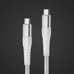 Linocell Premium Kevlar USB-C 3.2-kabel Hvid - 1 m
