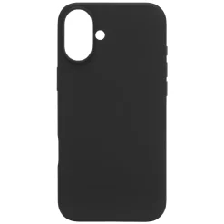 Linocell rubber case til iPhone 16 Plus - Sort