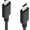 Linocell USB-C 2.0-kabel - 60 W - Sort - 1 m
