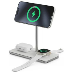 Linq 3-i-1 Qi2 trådløs opladestander til iPhone, Apple Watch og AirPods