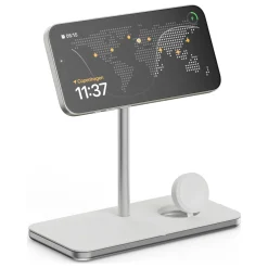 Linq 3-i-1 Qi2 trådløs opladestander til iPhone, Apple Watch og AirPods