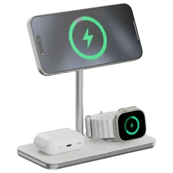 Linq 3-i-1 Qi2 trådløs opladestander til iPhone, Apple Watch og AirPods