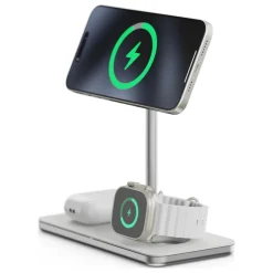 Linq 3-i-1 Qi2 trådløs opladestander til iPhone, Apple Watch og AirPods