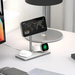 Linq 3-i-1 Qi2 trådløs opladestander til iPhone, Apple Watch og AirPods