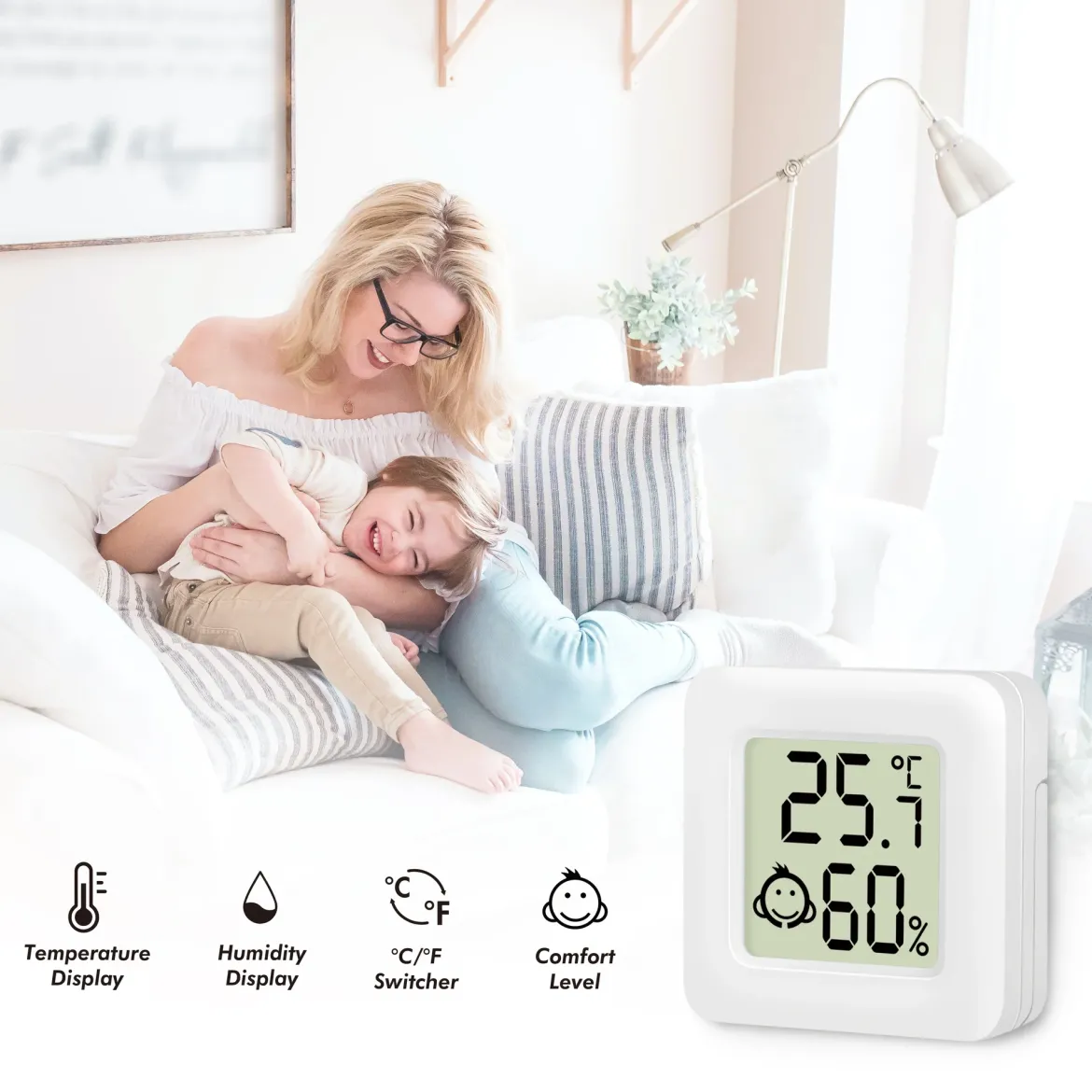 LogiLink digitalt mini-termometer/hygrometer 3-pak