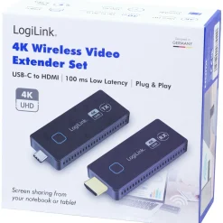 LogiLink HDW0104 trådløs 4K videooverførsel: USB-C til HDMI (30 m)