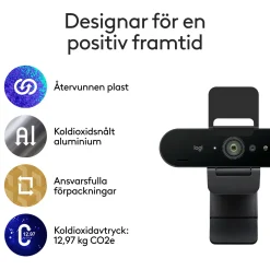 Logitech Brio 4K webcam med Windows Hello