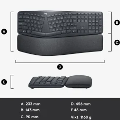 Logitech Ergo K860 ergonomisk trådløst tastatur