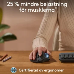 Logitech Ergo M575S trådløs trackball-mus, Graphite