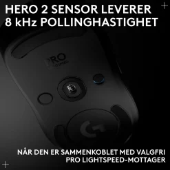 Logitech G Pro 2 Trådløs gaming-mus til professionelle - Sort