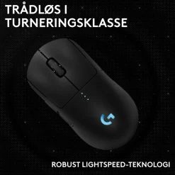 Logitech G Pro 2 Trådløs gaming-mus til professionelle - Sort