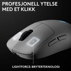Logitech G Pro 2 Trådløs gaming-mus til professionelle - Hvid