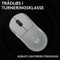 Logitech G Pro 2 Trådløs gaming-mus til professionelle - Hvid