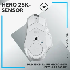 Logitech G 502 X Lightspeed Trådløs gamingmus - Hvid