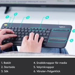 Logitech K400 Plus Trådløst tastatur med touchpad