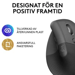 Logitech Lift vertikal ergonomisk mus, Graphite