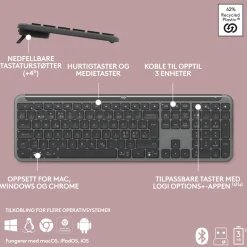 Logitech MK950 Signature Slim Trådløst tastatur og mus