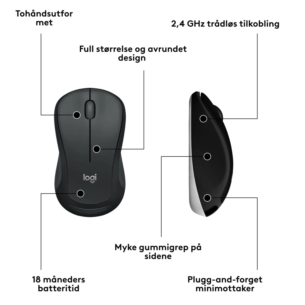Logitech MK540 Trådløst tastatur og mus