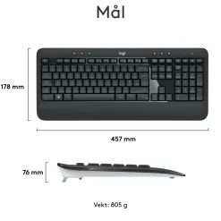 Logitech MK540 Trådløst tastatur og mus