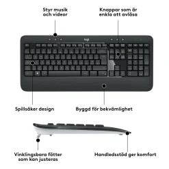 Logitech MK540 Trådløst tastatur og mus
