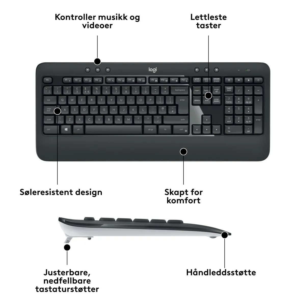 Logitech MK540 Trådløst tastatur og mus
