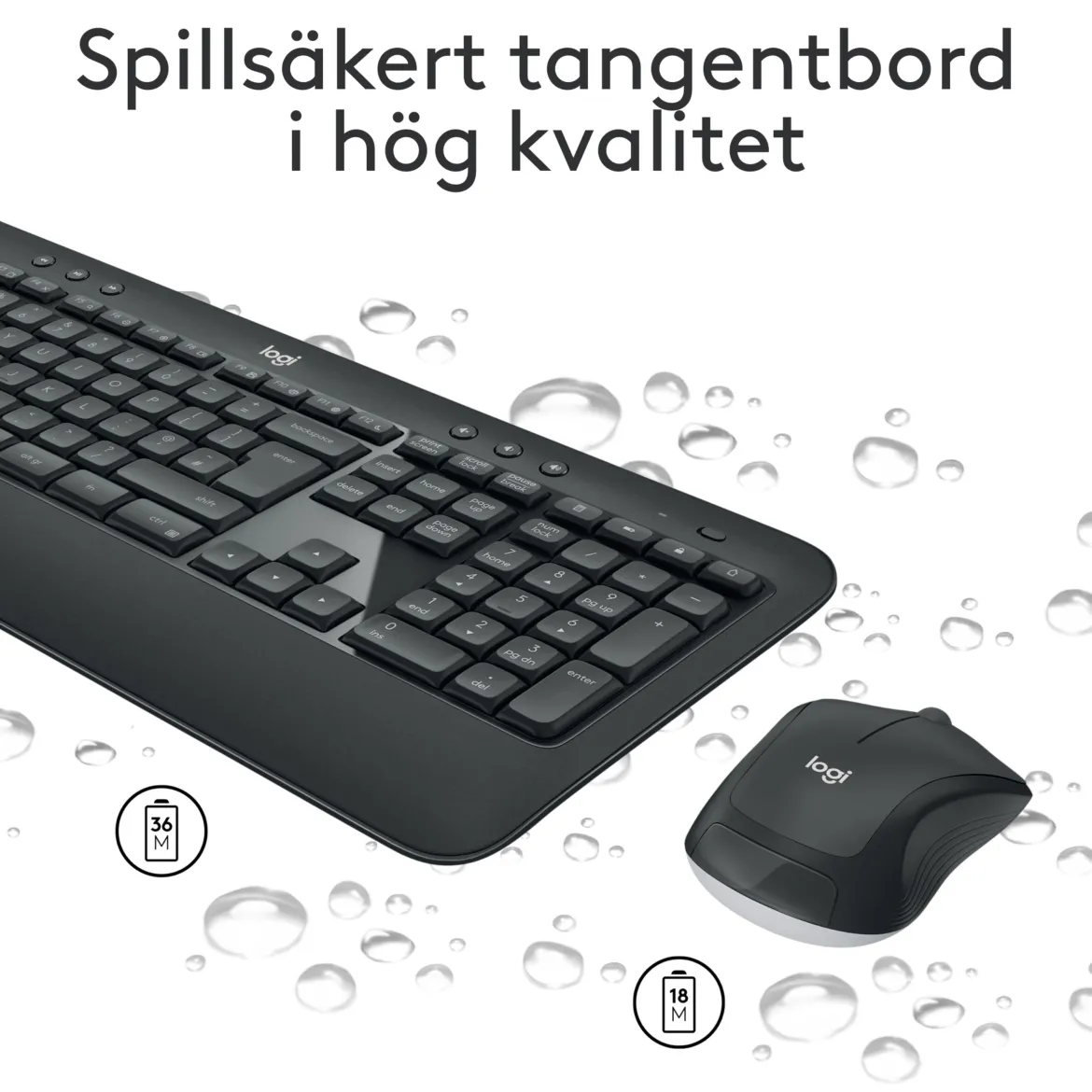 Logitech MK540 Trådløst tastatur og mus