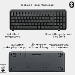 Logitech MK250 trådløst tastatur og mus, Bluetooth