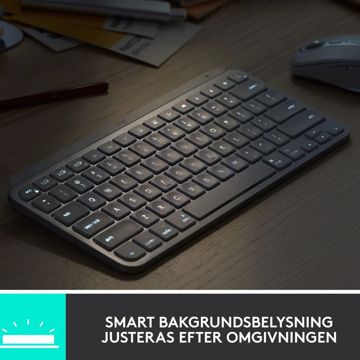 Logitech MX Keys Mini Trådløst tastatur - Grå
