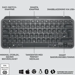 Logitech MX Keys Mini Trådløst tastatur - Grå