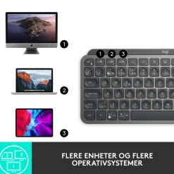 Logitech MX Keys Mini Trådløst tastatur - Grå