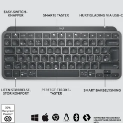 Logitech MX Keys Mini Trådløst tastatur - Grå