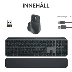 Logitech MX Keys S Combo trådløst tastatur og mus, Graphite