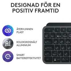 Logitech MX Keys S Combo trådløst tastatur og mus, Graphite