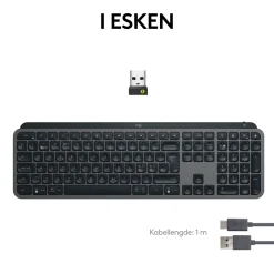 Logitech MX Keys S Trådløst tastatur - Grafit